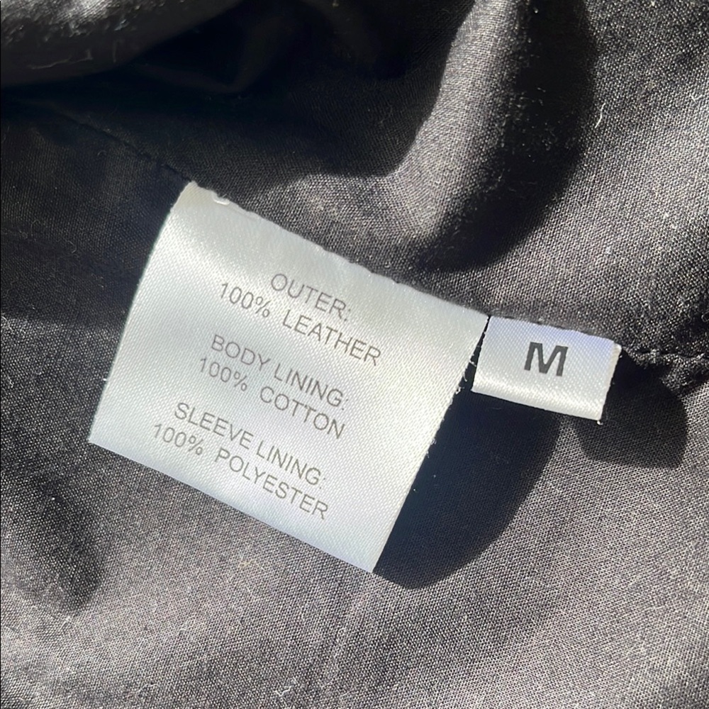 OAK NYC Black Leather Ryder Moto Jacket Size M - Picture 2 of 6